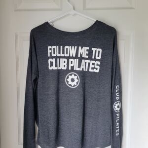 Club Pilates Gray Long Sleeve Tunic Shirt Follow Me To Pilates